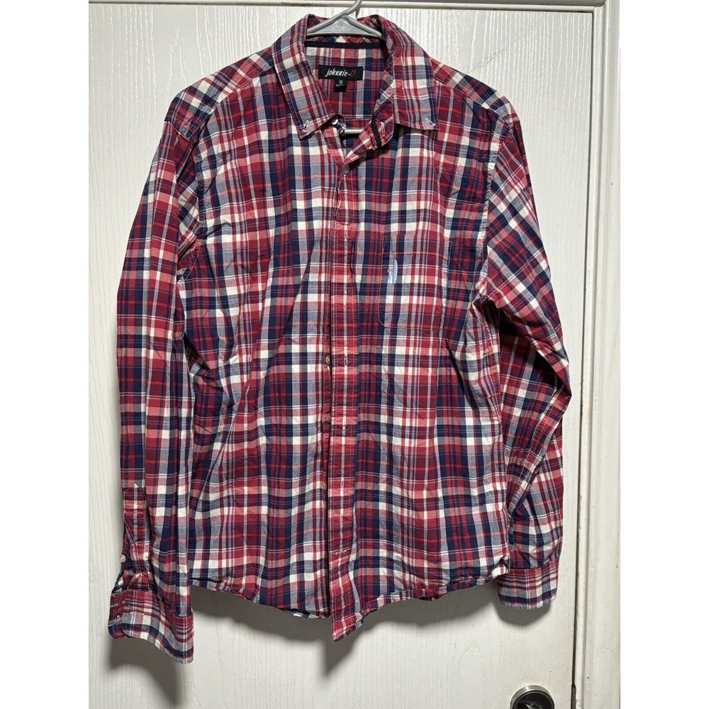 Johnnie-O Long Sleeve Check Plaid Button Up Shirt Men's Size Medium‎